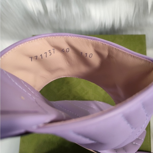Gucci Purple Quilted Sandals - Picture 6 of 16